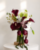 Bordo Anthurium ve Lale Gelin Buketi | Modern Lüks Tasarım
