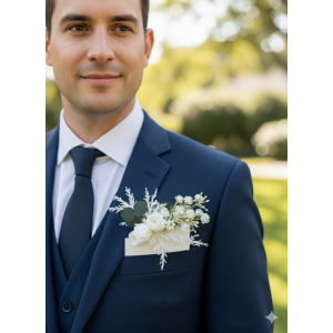 Beyaz Damat Cep Çiçeği 