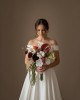 Bordeaux Elegance | Antoryum ve Gala Çiçeği Gelin Buketi