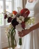 Bordeaux Elegance | Antoryum ve Gala Çiçeği Gelin Buketi