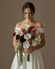 Bordeaux Elegance | Antoryum ve Gala Çiçeği Gelin Buketi