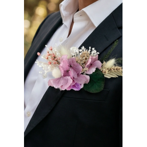 Mor Ortancalı Damat Cep Çiçeği